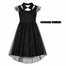 Kids’ Black Prom Dress Costume with Belt white background product image