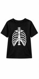 Kids’ Black Skeleton Print Costume Top white background product image