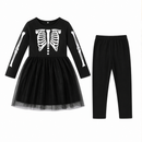 Kids’ Skeleton Girl Dress Costume white background product image