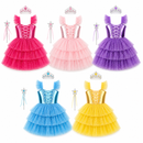 Kids’ Sparkly Princess Dress – Five Colours white background product image