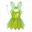 Kids’ Green Fairy Costume – Dress & Wings white background product image