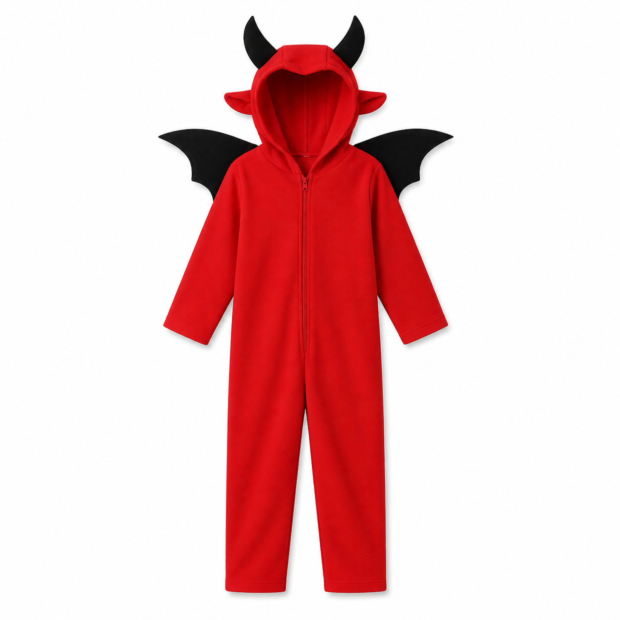 Kids’ Red Winged Devil Jumpsuit Costume white background product image