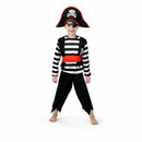 Kids’ Pirate Lad Costume – Hat, Eye Patch & Striped Set white background product image