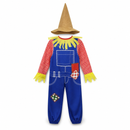 Kids’ Colourful Scarecrow Costume – Hat & Jumpsuit white background product image