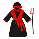 Kids’ Red & Black Hooded Devil Robe white background product image