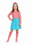 Kids’ Red & White Striped Girl Costume Set white background product image