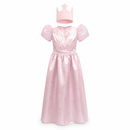 Kids’ Pink Fairy Princess Costume – Dress & Crown white background product image