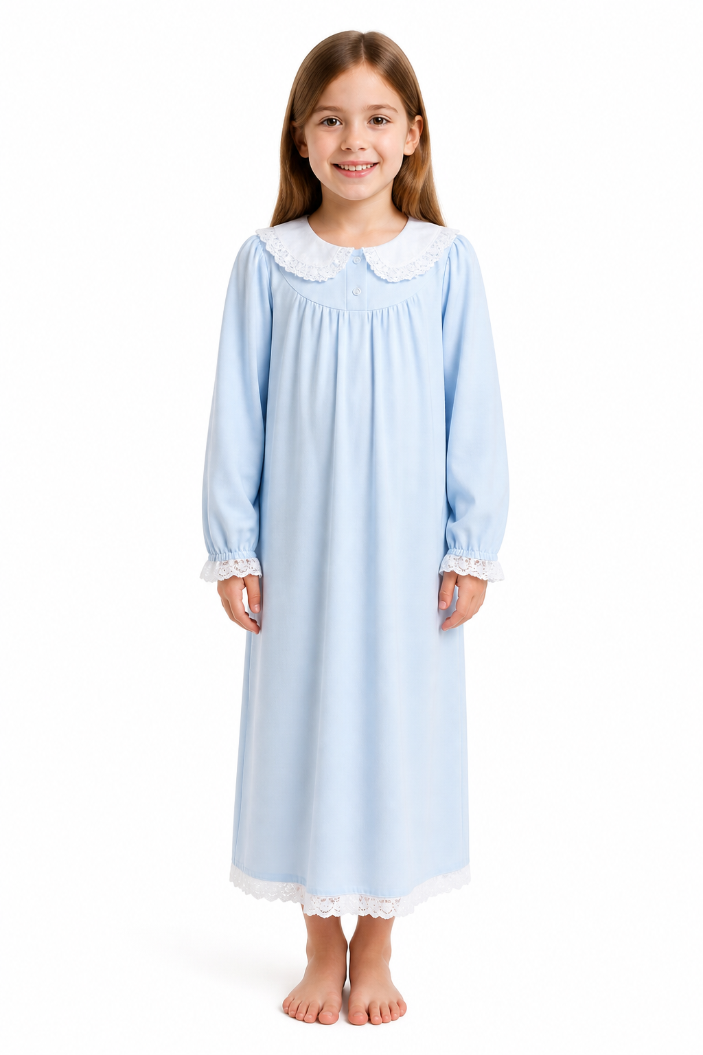 Kids’ Blue Grandma Nightgown Costume white background product image