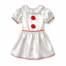 Kids’ Silver Spooky Clown Dress Costume white background product image