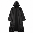 Kids’ Long Black Hooded Cape Costume white background product image