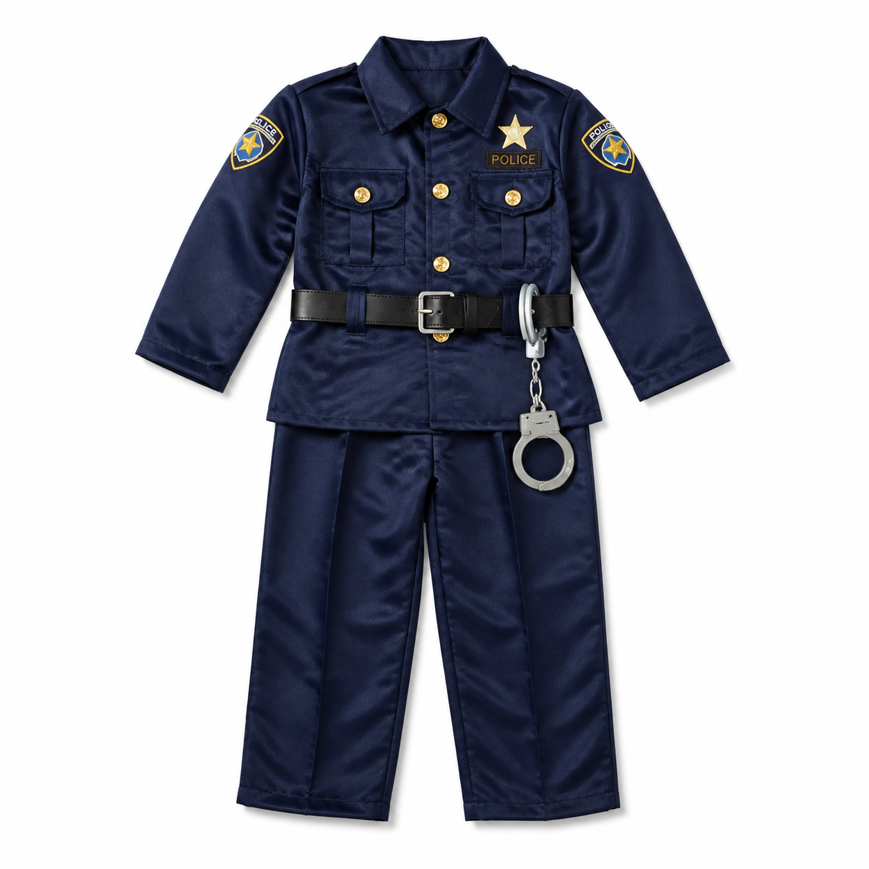 Kids’ Navy Police Officer Costume Set white background product image