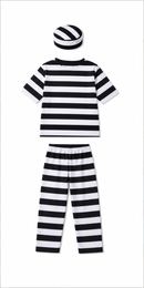 Kids’ Black & White Prisoner Costume white background product image
