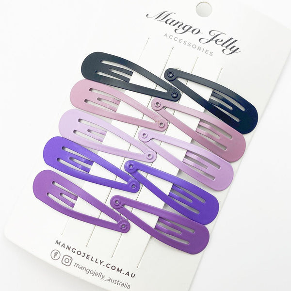 MANGO JELLY Everyday Snap Hair Clips (5cm) - Purple - One Pack - NuSea