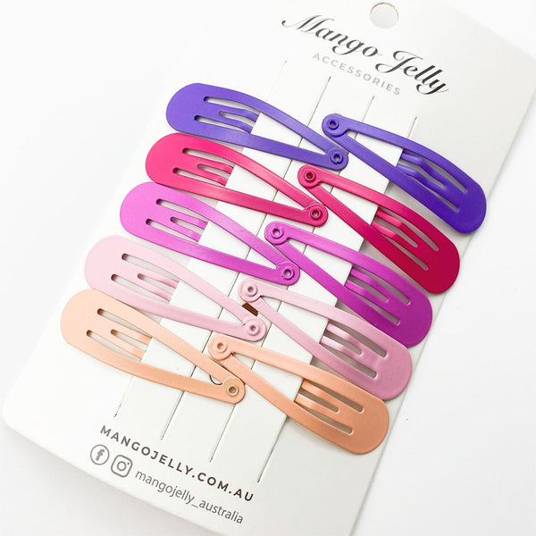 MANGO JELLY Everyday Snap Hair Clips (5cm) - Violet - One Pack - NuSea