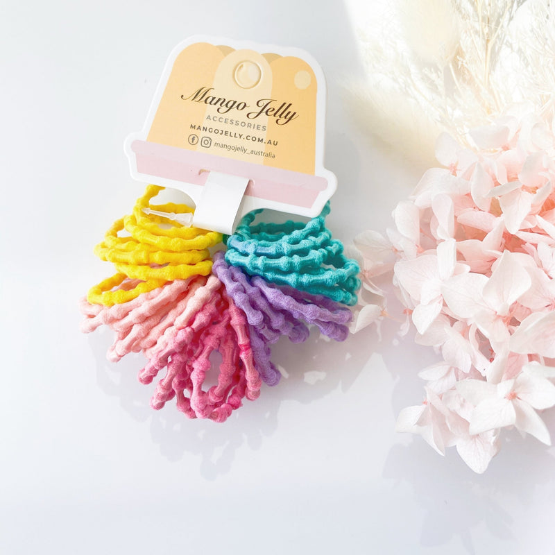 MANGO JELLY Kids Hair Ties (3cm) - Bamboo Candy - One Pack - NuSea
