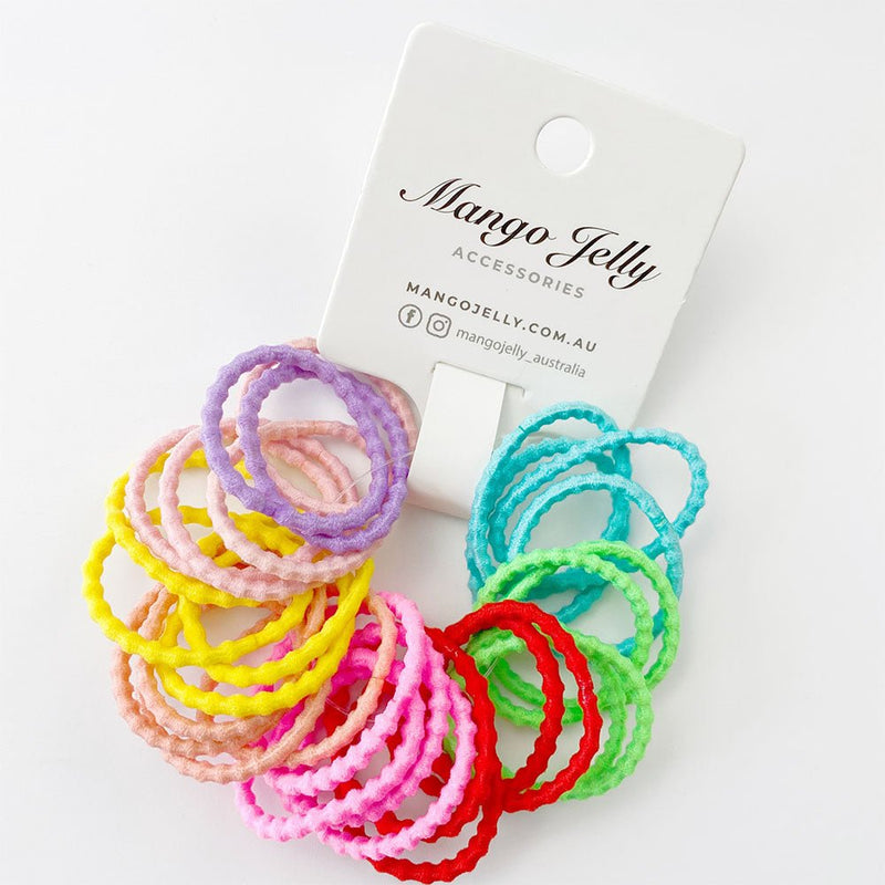 MANGO JELLY Kids Hair Ties (3cm) - Bubbly Neon - One Pack - NuSea