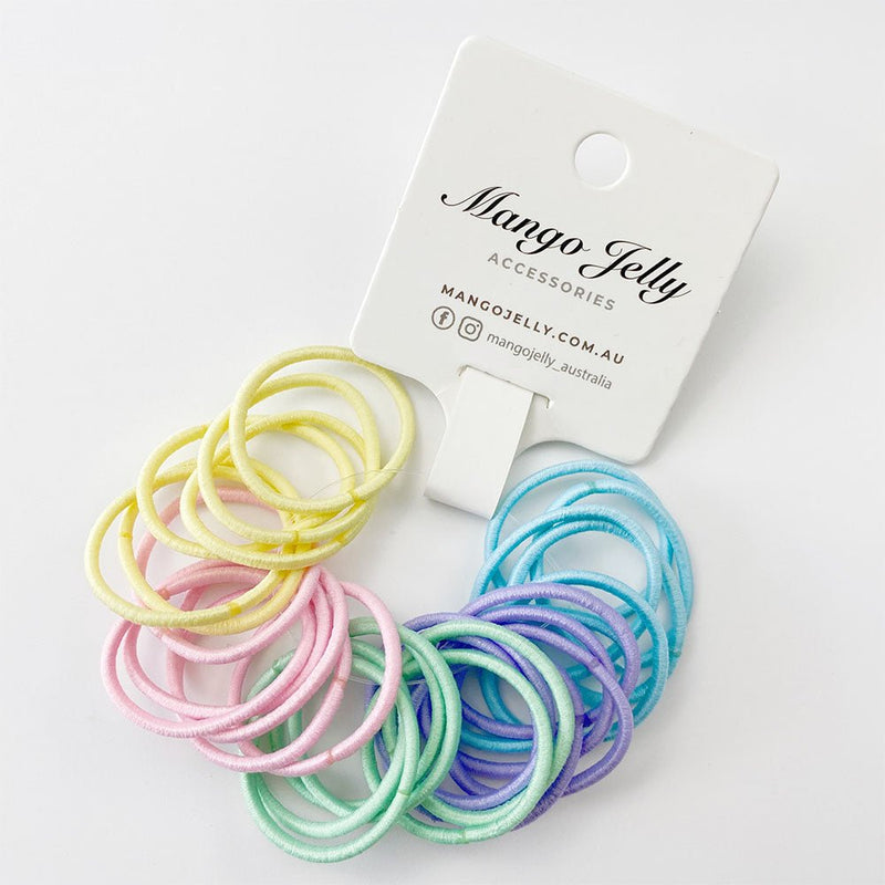 MANGO JELLY Kids Hair Ties (3cm) - Classic Soft Pastel - One Pack - NuSea