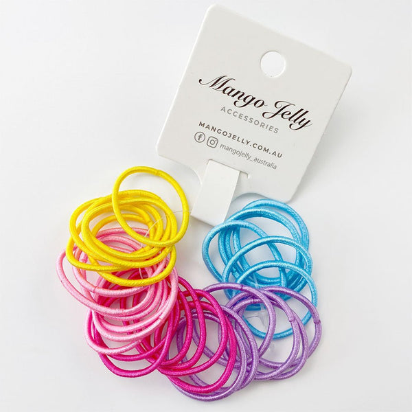 MANGO JELLY Kids Hair Ties (3cm) - Classic Summer Bright - One Pack - NuSea