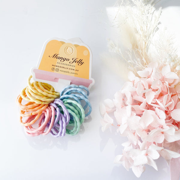 MANGO JELLY Kids Hair Ties (3cm) - Silky Pop Pastel - One Pack - NuSea