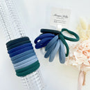 MANGO JELLY Metal Free Hair ties (4.5cm) - Blue Mixed 10P - One Pack - NuSea