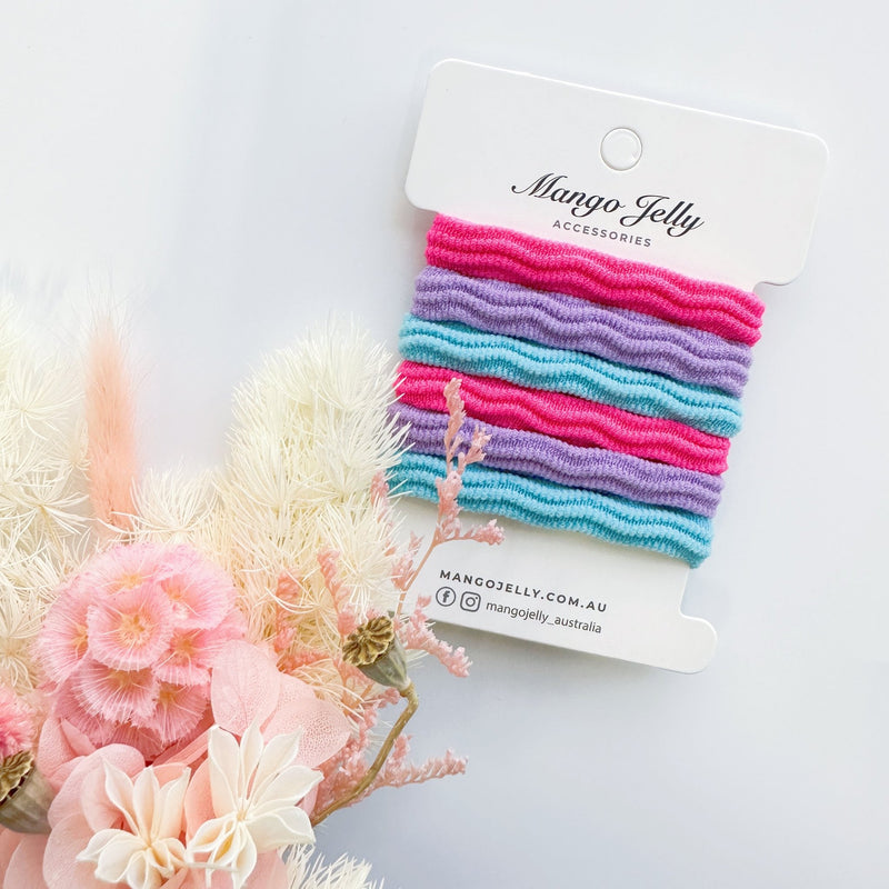 MANGO JELLY Metal Free Textured Hair ties 4cm (Thick) - Mermaid - One Pack - NuSea