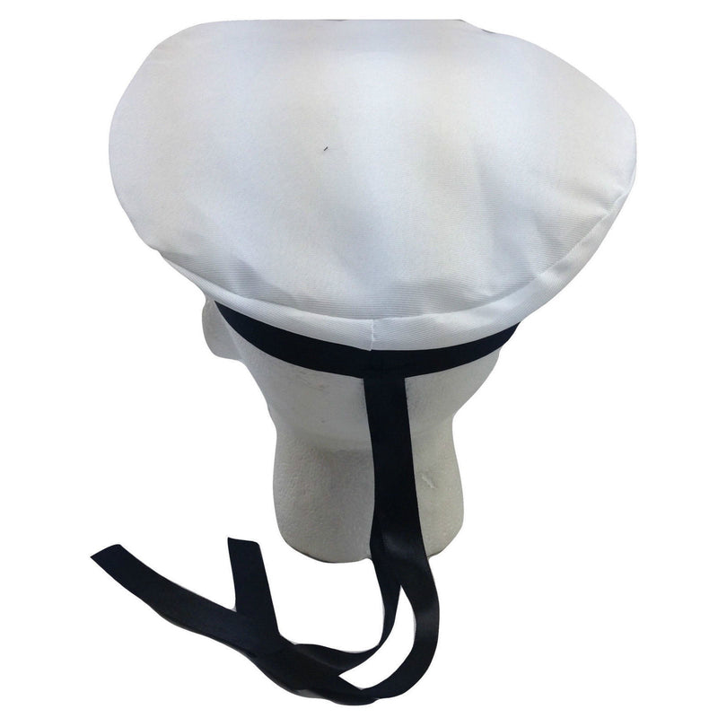 MARINE HAT Cap White BLACK Skipper Navy Sea Fancy Dress Sailor Costume Accessory - NuSea