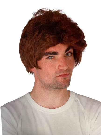 Mens Car Salesman Wig Party Costume Dress Up Fancy - Brown - NuSea