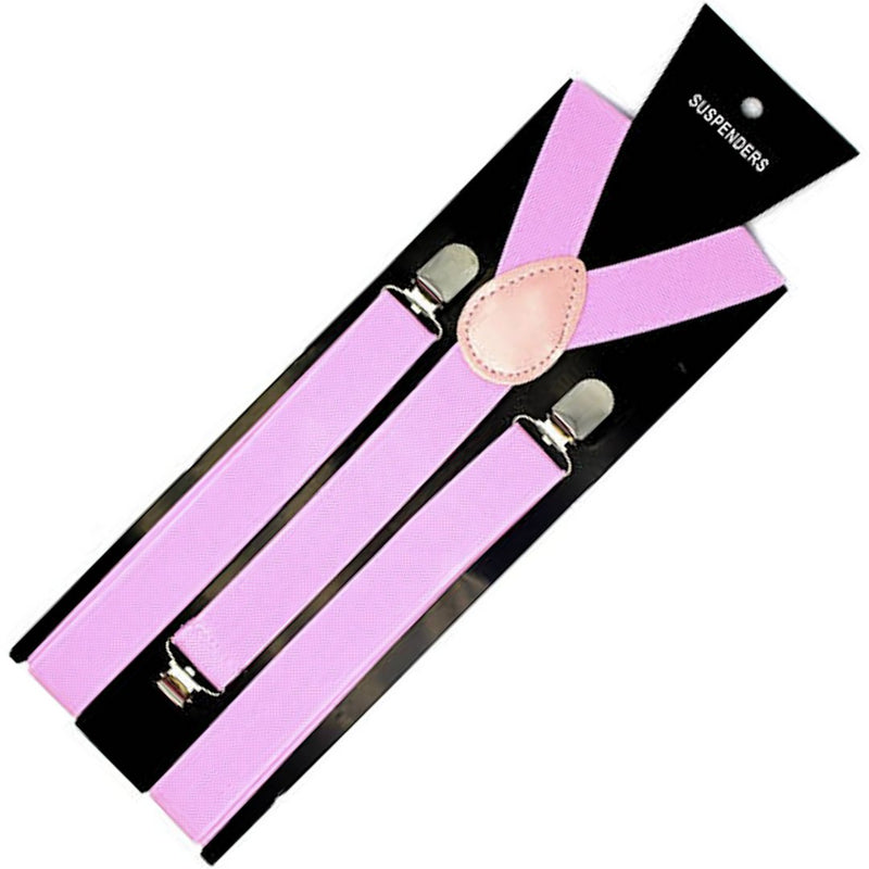 Mens Suspenders Braces Adjustable Strong Clip On Elastic Formal Wedding Slim - Lilac - NuSea