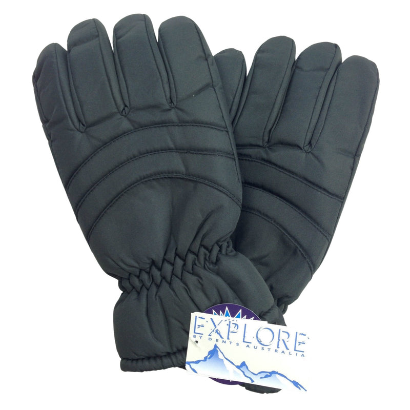 Mens Thermal Ski Gloves Waterproof Warm Winter Snow Insulation Plain - Black - S/M - NuSea