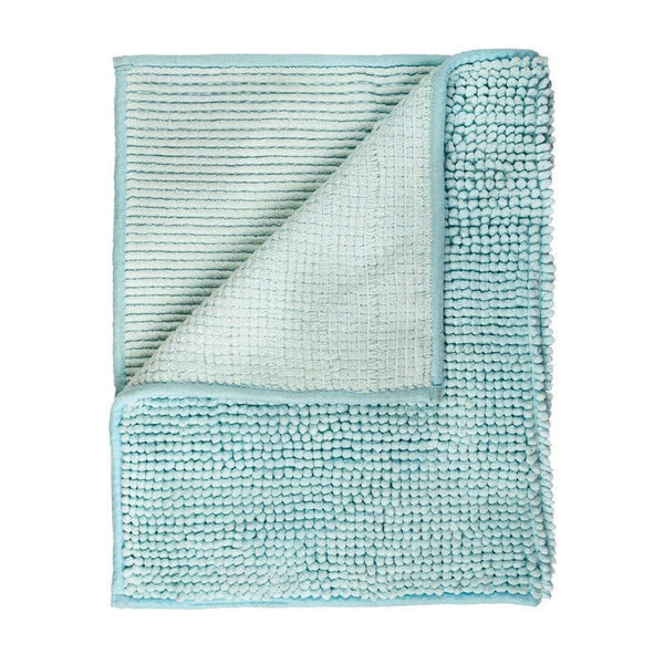 Microfiber Shower & Bathroom Bath Mat Non Slip Soft Pile Design (Aqua) - NuSea