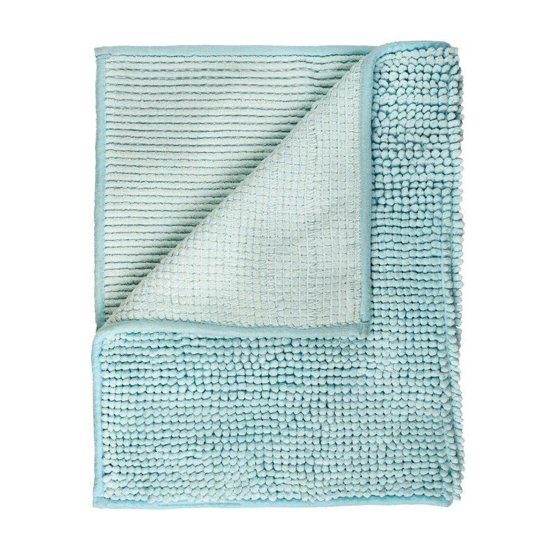 Microfiber Shower & Bathroom Bath Mat Non Slip Soft Pile Design (Aqua) - NuSea