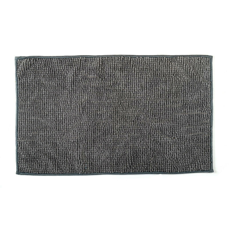 Microfiber Shower & Bathroom Bath Mat Non Slip Soft Pile Design (Dark Grey) - NuSea