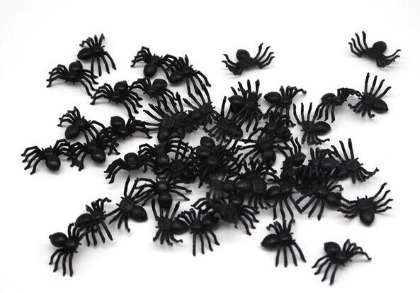 MINI FAKE SPIDERS Trick Halloween Scary Arachnids Joke Prank Small Gag Toy Bug - NuSea