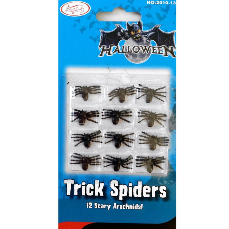 MINI FAKE SPIDERS Trick Halloween Scary Arachnids Joke Prank Small Gag Toy Bug - NuSea
