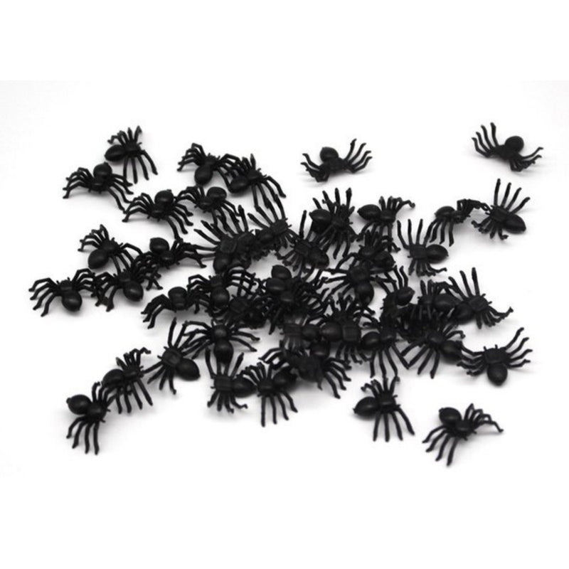 MINI FAKE SPIDERS Trick Halloween Scary Arachnids Joke Prank Small Gag Toy Bug - NuSea