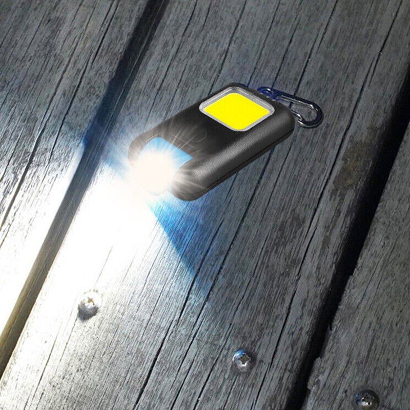 Mini LED Flashlight Keychain COB Work Light - USB Rechargeable - NuSea