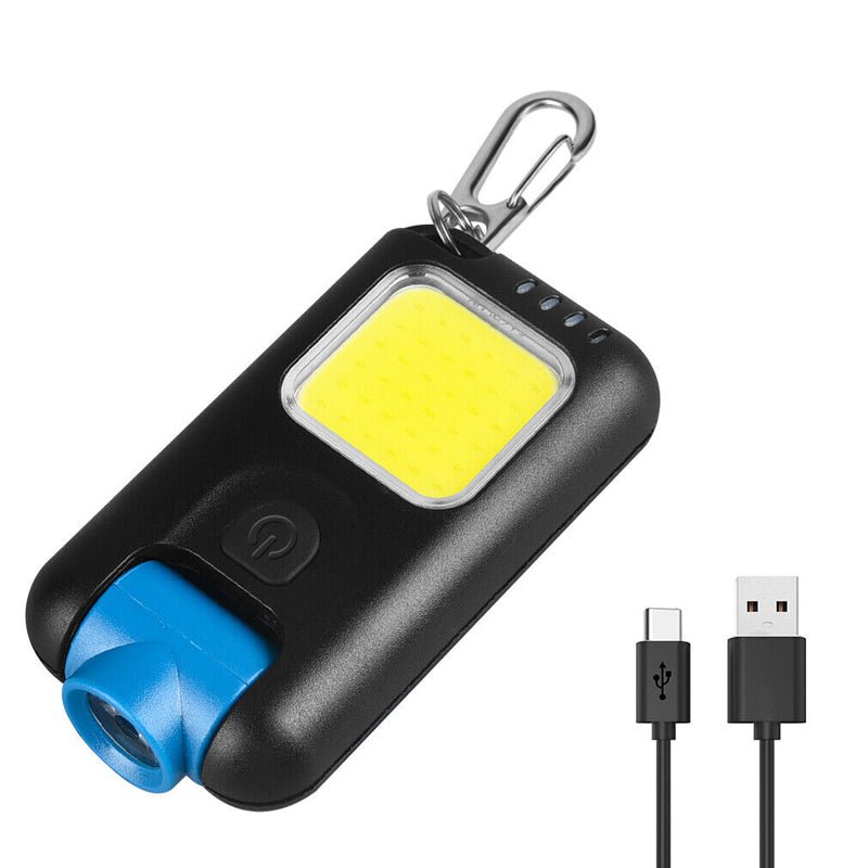 Mini LED Flashlight Keychain COB Work Light - USB Rechargeable - NuSea