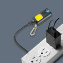 Mini LED Flashlight Keychain COB Work Light - USB Rechargeable - NuSea