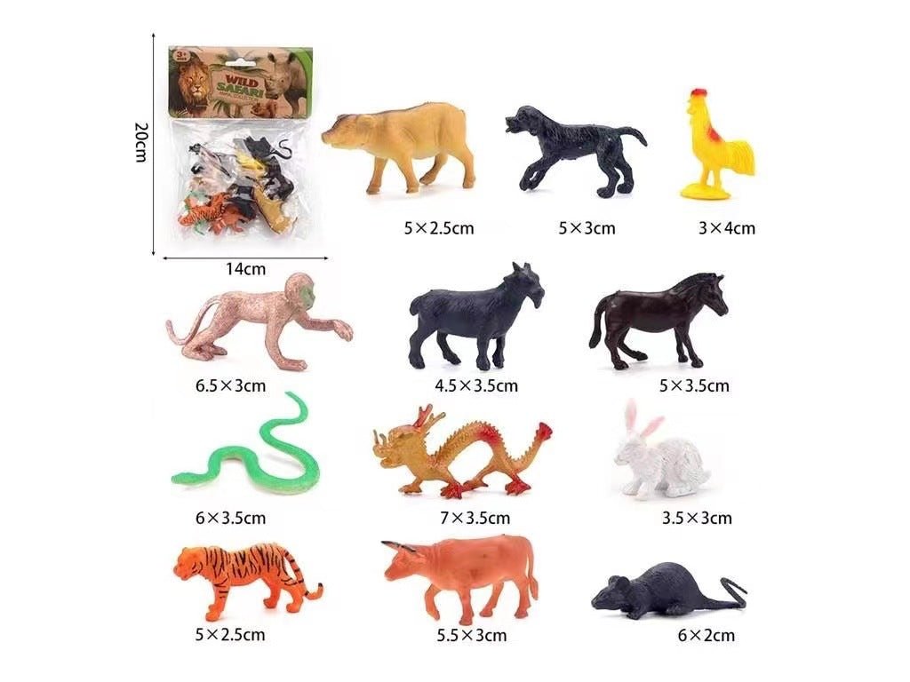 Mini simulated Animals Action Figures Toys 6 Assorted types - NuSea