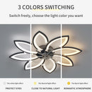 Modern Ceiling Light Fan, Low Profile, 6 Wind Speed, 3 Color (90cm, Black) - NuSea