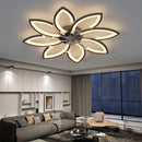 Modern Ceiling Light Fan, Low Profile, 6 Wind Speed, 3 Color (90cm, Black) - NuSea
