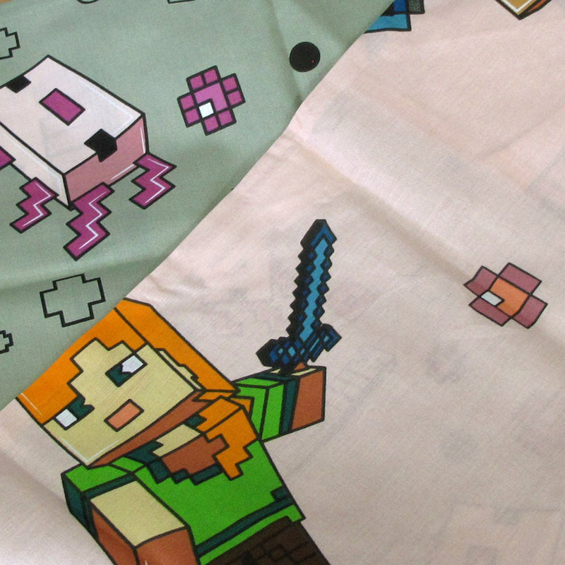 MOJANG Minecraft Reversible Cotton Boys Girls Quilt Cover Set Single - NuSea