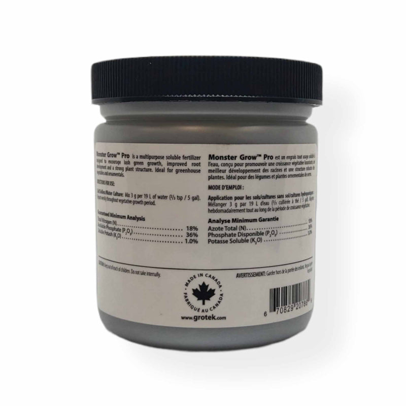 Monster Grow Pro Hydroponic Fertiliser 130g Grotek Fertilizer Growth Optimizer - NuSea