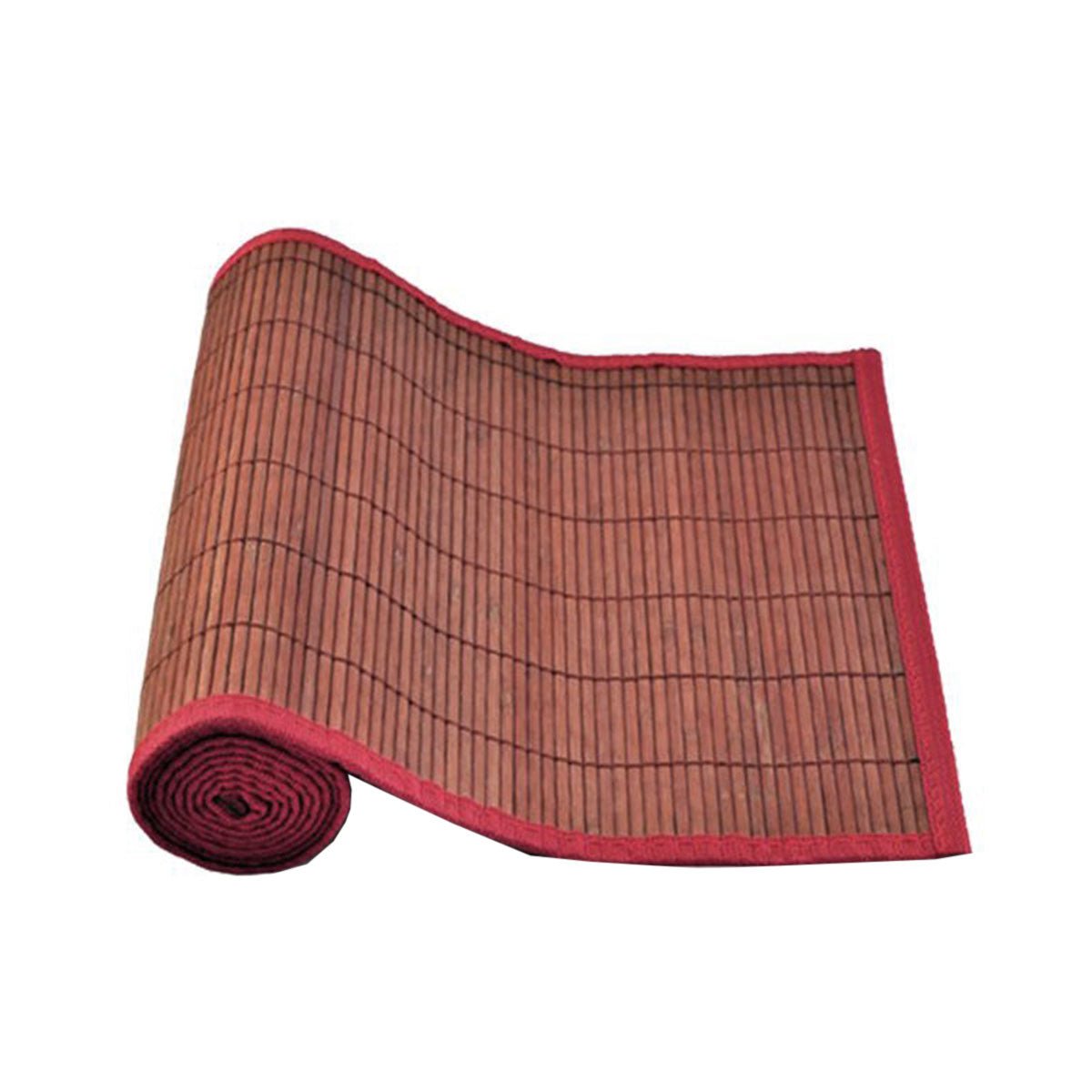 Narrow Slat Bamboo Table Runner 140 x 33cm Ruby - NuSea