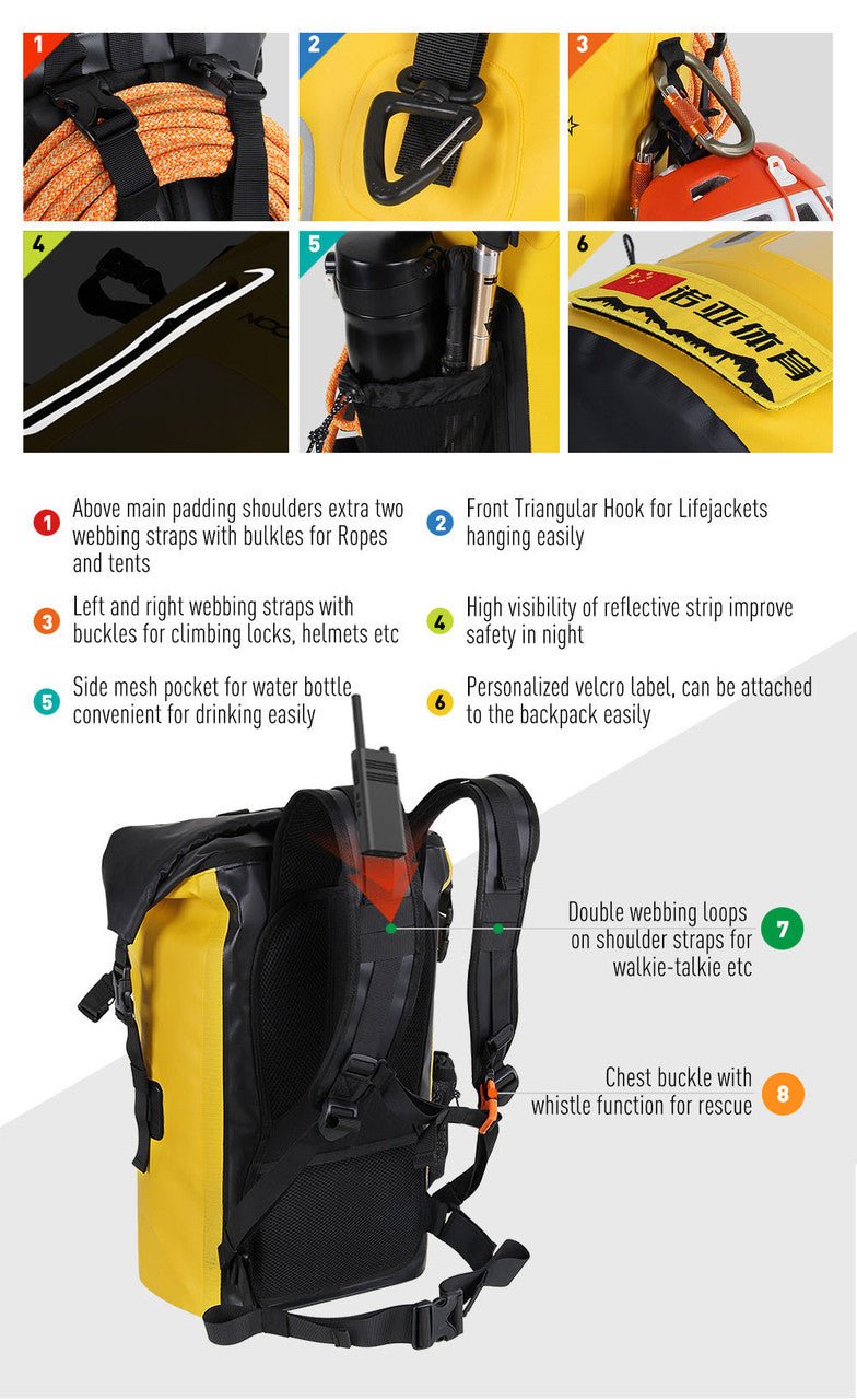 NOOYAH IPX8 Waterproof Bike Cycle Outdoor Sports Backpack Double - Layer Waterproof Bag - NuSea