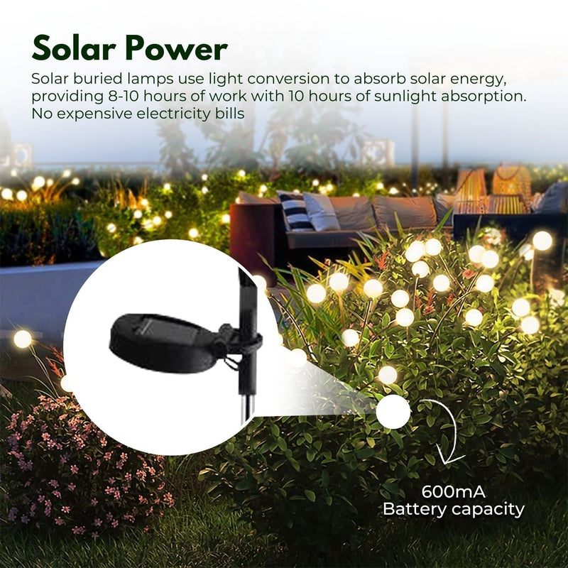 NOVEDEN 3 Pieces Solar Powered Firefly Lights (Warm) - NuSea