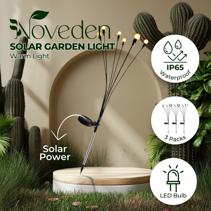 NOVEDEN 3 Pieces Solar Powered Firefly Lights (Warm) - NuSea