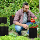 NOVEDEN 5 Packs 7 Gallon Plant Grow Bags with Window Flap (Black) - NuSea