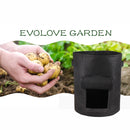 NOVEDEN 5 Packs 7 Gallon Plant Grow Bags with Window Flap (Black) - NuSea
