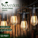 NOVEDEN 53FT 15+1 Bulbs LED Outdoor String Lights Garden Party Decoration - NuSea